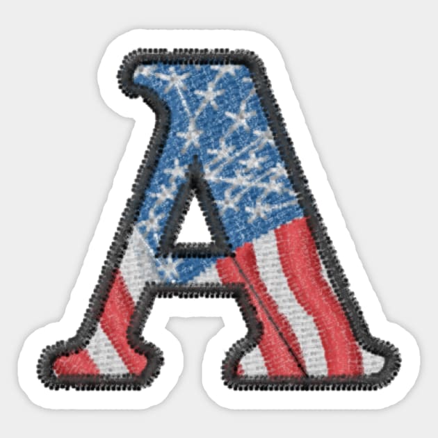 American Embroidered Font Sticker by anacarminda